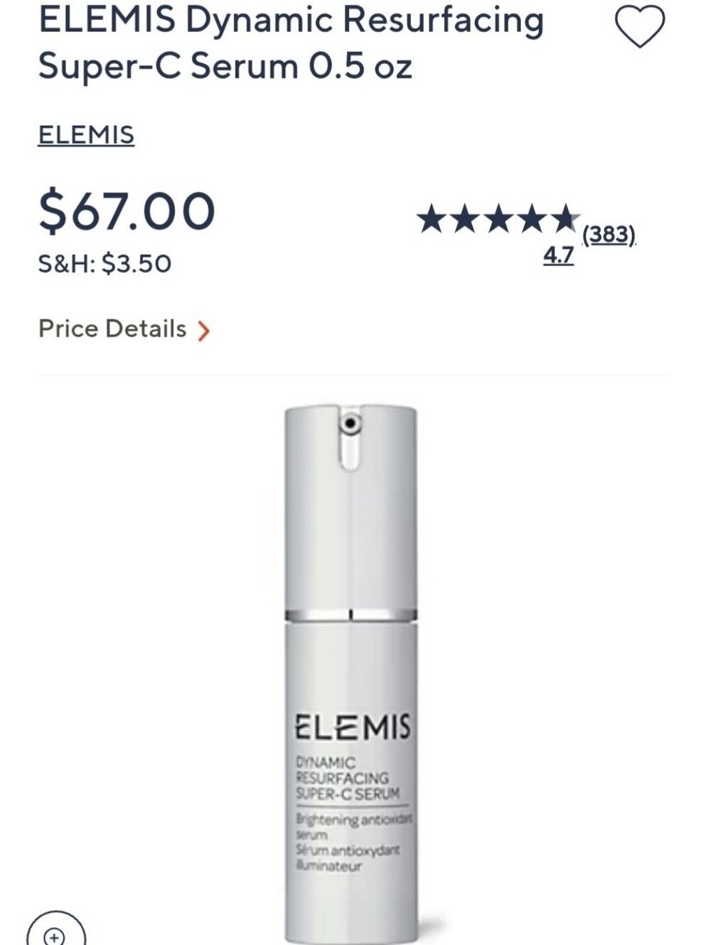 ELEMIS White and Silver Dynamic Resurfacing Super-C Serum